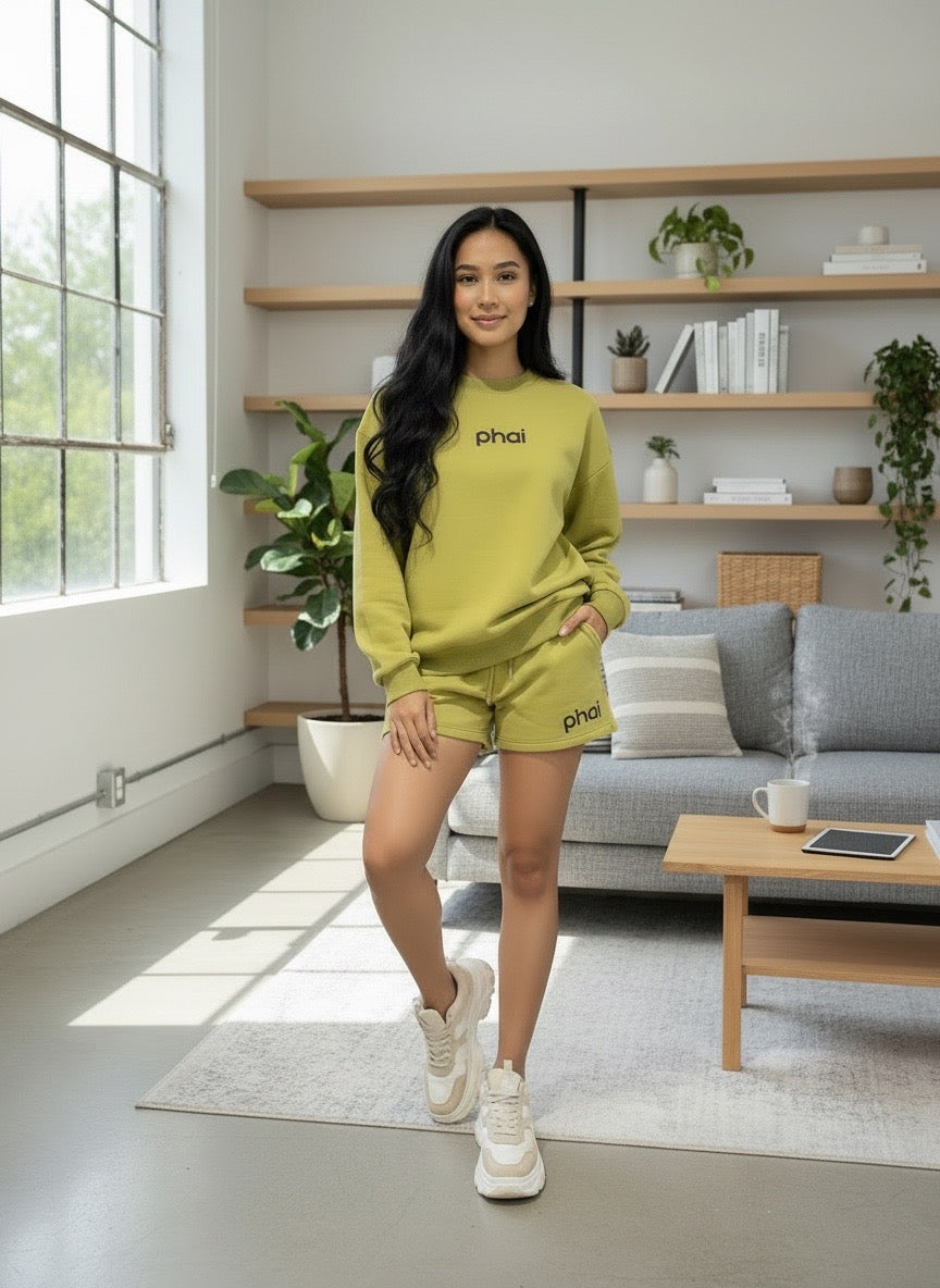 Bituin Fleece Shorts set- Green