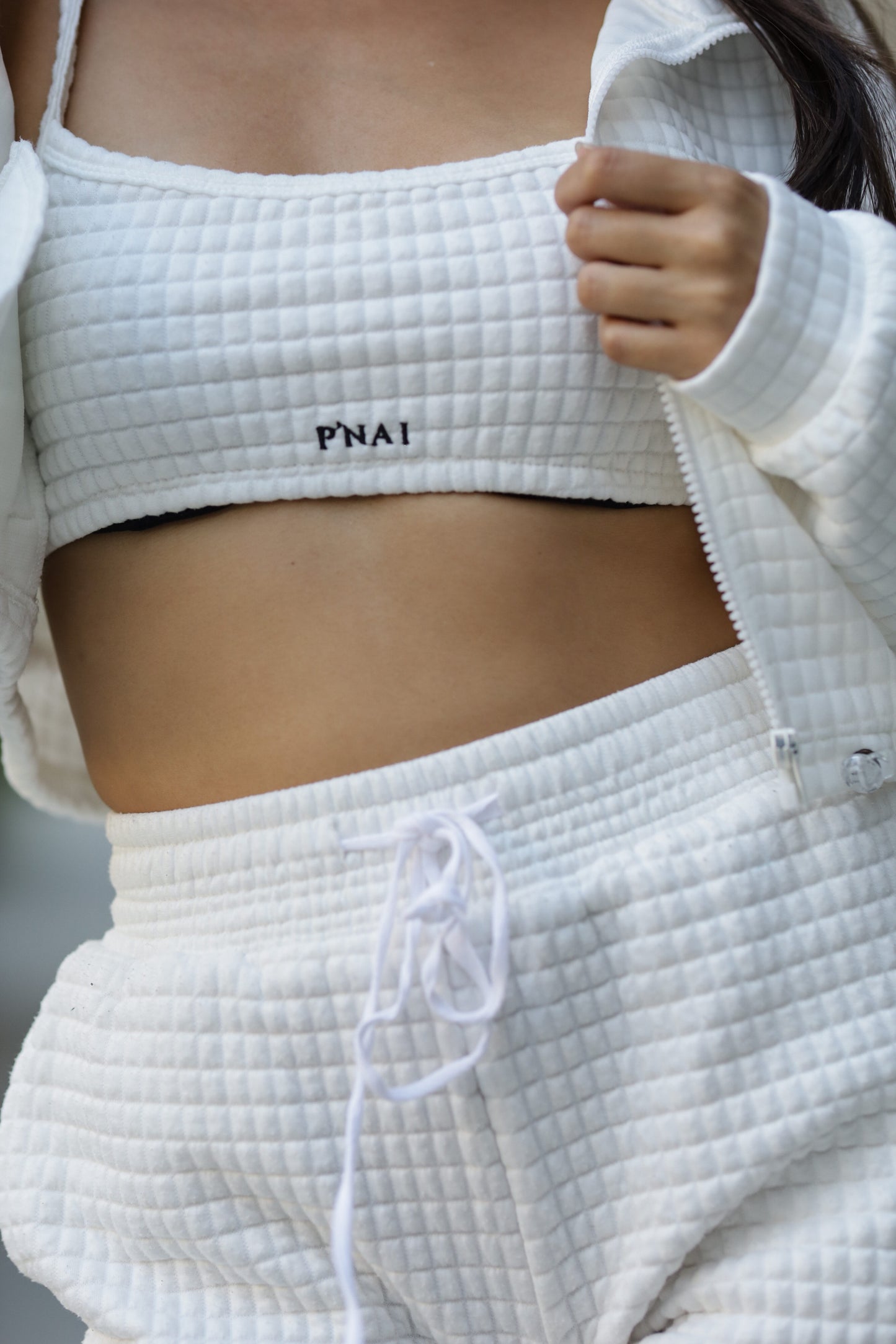 TALA Crop Top Jogger Set- White