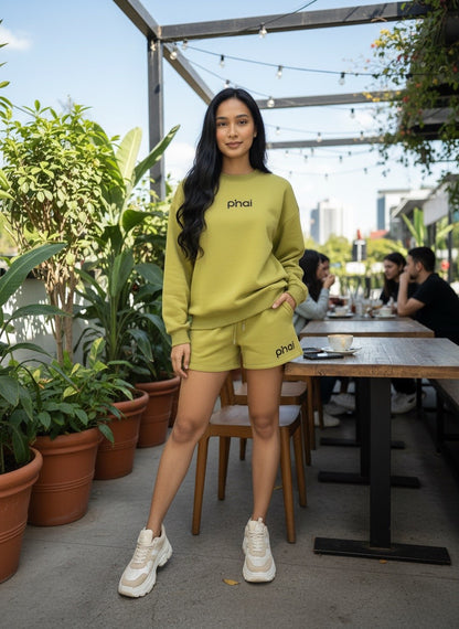 Bituin Fleece Shorts set- Green