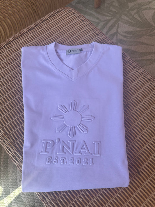 P'NAI V-NECK EMBOSS T-SHIRT