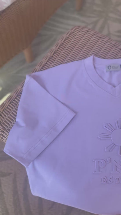 P'NAI V-NECK EMBOSS T-SHIRT