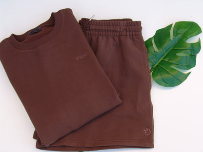 Bituin Fleece Shorts set- Brown