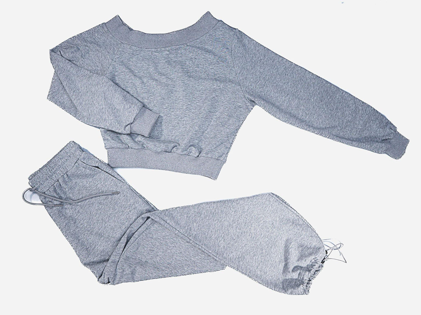 SINAG Off Shoulder Design Tracksuit Heather Grey - P’NAI