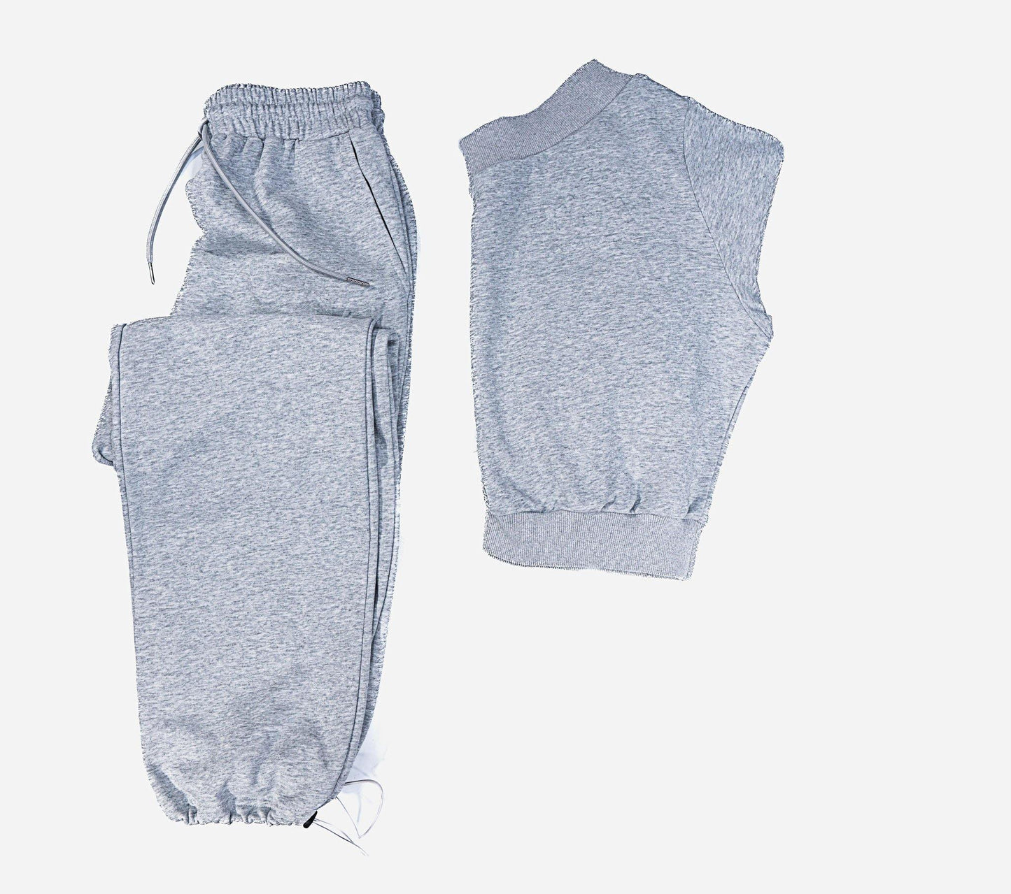 SINAG Off Shoulder Design Tracksuit Heather Grey - P’NAI