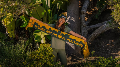 ALTHEA "to heal" GREEN/GOLD BEANIE & SCARF SET